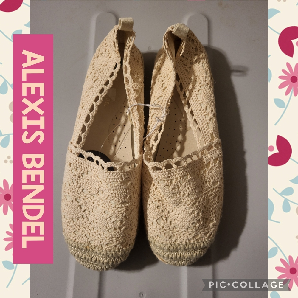 Alexis Bendel Cream Crochet Espadrille Slip-Ons